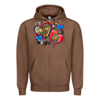 Chestnut western leopard  police   hearts Zipper Hoodie - AdoDesignShop