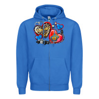 True Royal western leopard  police   hearts Zipper Hoodie - AdoDesignShop