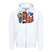White western leopard  police   hearts Zipper Hoodie - AdoDesignShop