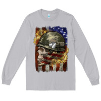 Moon Dust Army skull 4th of july Long Sleeve Tee - CowGirlArtShop
