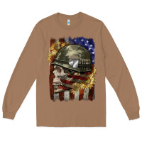 Toasted Coconut Army skull 4th of july Long Sleeve Tee - CowGirlArtShop