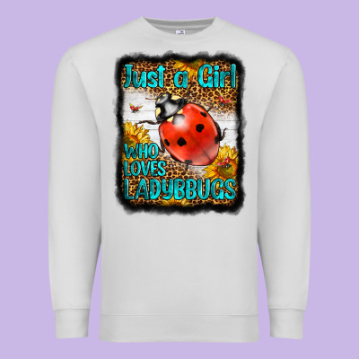 Western Just A Girl Who Loves Ladybug Premium Sweatshirt Designed By Lillyallendesigns