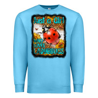 Ocean Blue Western Just A Girl Who Loves Ladybug Premium Sweatshirt - LillyAllenDesigns