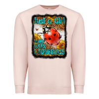 Pale Pink Western Just A Girl Who Loves Ladybug Premium Sweatshirt - LillyAllenDesigns