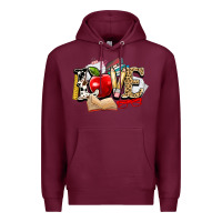 Burgundy teacher school love Premium Hoodie - NancyCooperArtShop