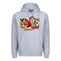 Heather Grey teacher school love Premium Hoodie - NancyCooperArtShop
