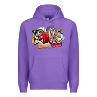Purple teacher school love Premium Hoodie - NancyCooperArtShop