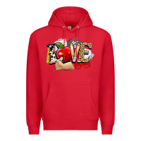Red teacher school love Premium Hoodie - NancyCooperArtShop
