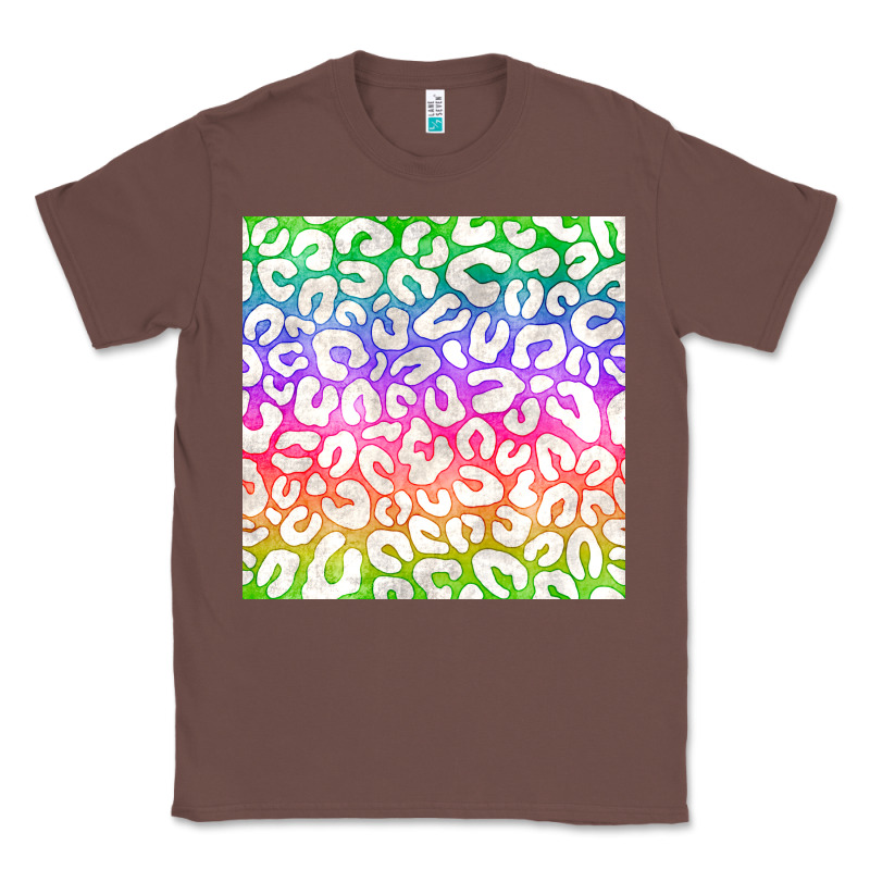 Watercolor Rainbow Leopard Seamless Pattern Classic Tee by BundleAndBundleShop | Teevron