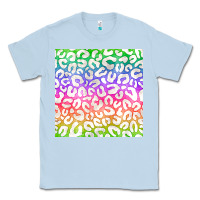 Dusty Blue watercolor rainbow leopard seamless pattern Classic Tee - BundleAndBundleShop