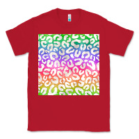 Red watercolor rainbow leopard seamless pattern Classic Tee - BundleAndBundleShop