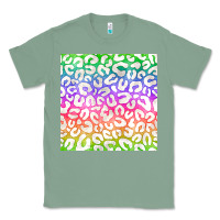 Sage watercolor rainbow leopard seamless pattern Classic Tee - BundleAndBundleShop