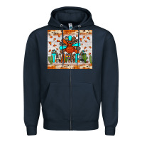 Navy thankful turkey Zipper Hoodie - JahusDesignShop