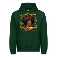 Forest Green juneteenth 1865 black woman Urban Hoodie - LillyAllenDesigns