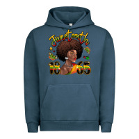 Pigment Midnight Navy juneteenth 1865 black woman Urban Hoodie - LillyAllenDesigns