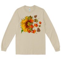 Mushroom sunflower and autumn leaves Long Sleeve Tee - HRA Design Shop