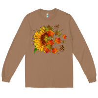 Toasted Coconut sunflower and autumn leaves Long Sleeve Tee - HRA Design Shop