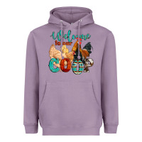 Lavender welcome to our coop Heavyweight Hoodie - Artiststas