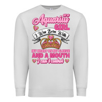 Dove Grey As a Aquarius Girl I was Born with My Heart on my Sleeve and a mouth Premium Sweatshirt - Jasminsmagicworld