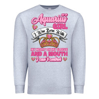 Heather Grey As a Aquarius Girl I was Born with My Heart on my Sleeve and a mouth Premium Sweatshirt - Jasminsmagicworld