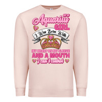 Pale Pink As a Aquarius Girl I was Born with My Heart on my Sleeve and a mouth Premium Sweatshirt - Jasminsmagicworld
