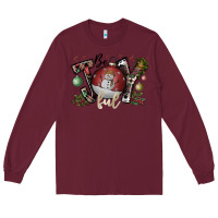 Burgundy be joy ful Long Sleeve Tee - CowhideDigitalArt