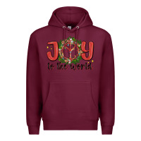 Burgundy joy to the world Premium Hoodie - MaliasSmallBusiness