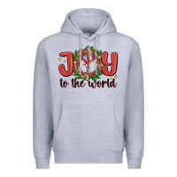 Heather Grey joy to the world Premium Hoodie - MaliasSmallBusiness