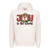 Pale Pink joy to the world Premium Hoodie - MaliasSmallBusiness