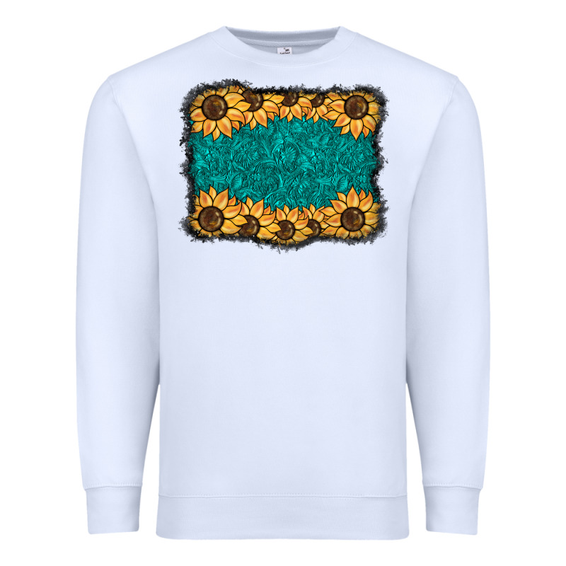 Sunflower Background Premium Sweatshirt by BarkalooDesign | Teevron