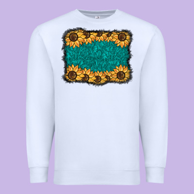 Sunflower Background Premium Sweatshirt Designed By Barkaloodesign