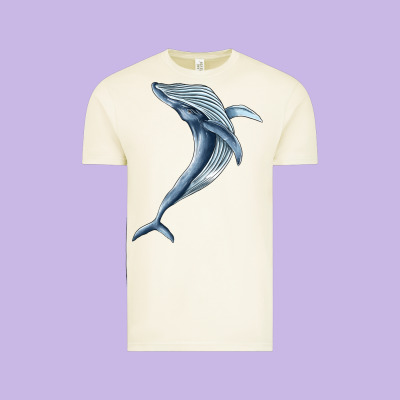 Humpback Whale Jumping Vintage Tee Designed By Barkaloodesign