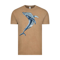 Vintage Coffee humpback whale jumping Vintage Tee - BarkalooDesign
