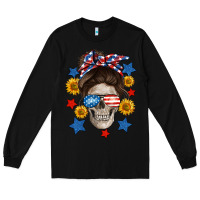 Black American mom skull Long Sleeve Tee - Neo Western