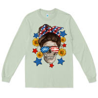 Matcha American mom skull Long Sleeve Tee - Neo Western