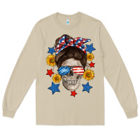 Mushroom American mom skull Long Sleeve Tee - Neo Western