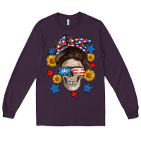 Plum American mom skull Long Sleeve Tee - Neo Western