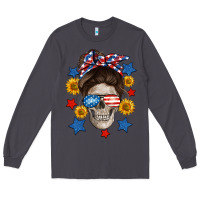 Smoke American mom skull Long Sleeve Tee - Neo Western