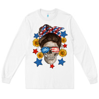 White American mom skull Long Sleeve Tee - Neo Western