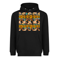 Black seamless poultry farm sunflowers chicken coop tumbler Heavyweight Hoodie - Artiststas