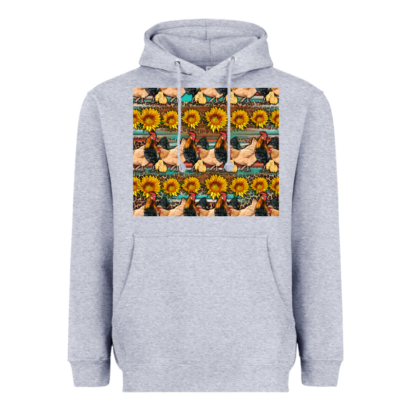 Seamless Poultry Farm Sunflowers Chicken Coop Tumbler Heavyweight Hoodie by Artiststas | Teevron