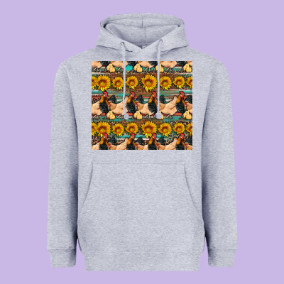 Seamless Poultry Farm Sunflowers Chicken Coop Tumbler Heavyweight Hoodie Designed By Artiststas