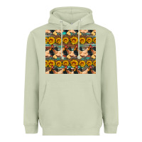 Matcha seamless poultry farm sunflowers chicken coop tumbler Heavyweight Hoodie - Artiststas
