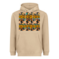 Mushroom seamless poultry farm sunflowers chicken coop tumbler Heavyweight Hoodie - Artiststas