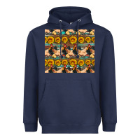 Navy seamless poultry farm sunflowers chicken coop tumbler Heavyweight Hoodie - Artiststas