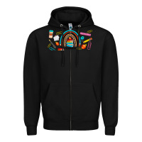 Black teacher life rainbow frosted Zipper Hoodie - JahusDesignShop