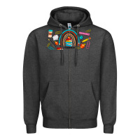 Charcoal Heather teacher life rainbow frosted Zipper Hoodie - JahusDesignShop
