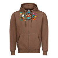 Teacher Life Rainbow Frosted Zipper Hoodie | Teevron