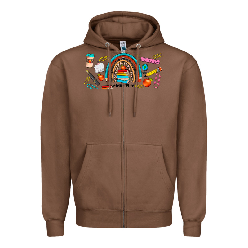 Teacher Life Rainbow Frosted Zipper Hoodie by JahusDesignShop | Teevron