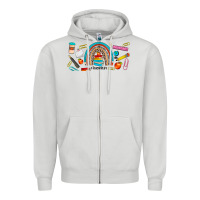 Dove Grey teacher life rainbow frosted Zipper Hoodie - JahusDesignShop